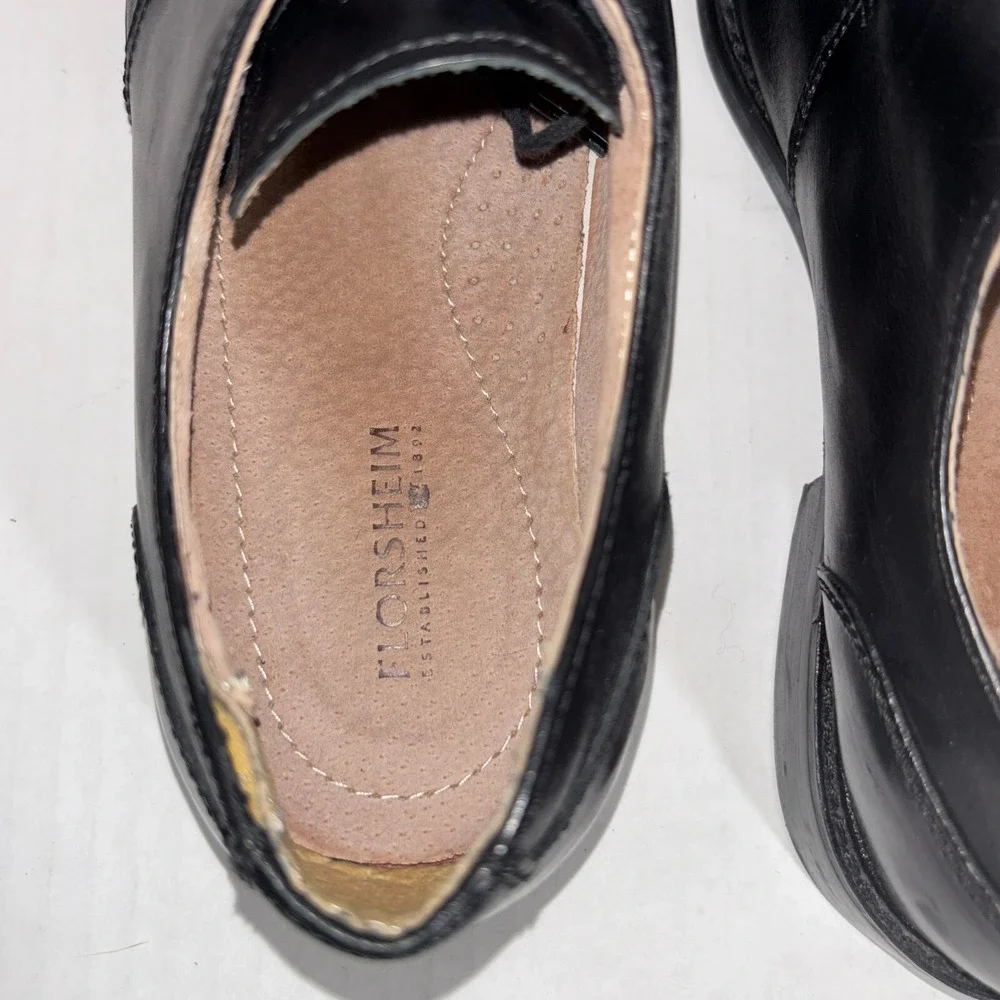 Florsheim Black Split Toe Square‎ Toe Oxfords men's size 10D